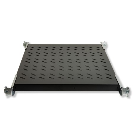 RIPIANO UNIVERSALE PER ARMADIO RACK 19" ALLUNGABILE 570 MM CON 4 AGGANCI NERO