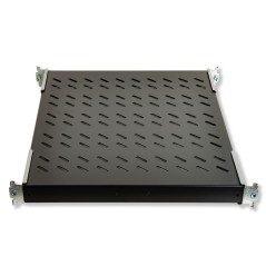 RIPIANO UNIVERSALE PER ARMADIO RACK 19" ALLUNGABILE 570 MM CON 4 AGGANCI NERO
