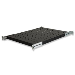 RIPIANO UNIVERSALE PER ARMADIO RACK 19" ALLUNGABILE 570 MM CON 4 AGGANCI NERO