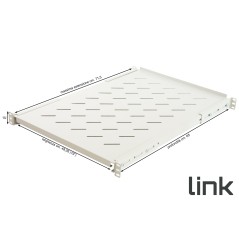 RIPIANO PER ARMADIO RACK 19" ALLUNGABILE 650 MM CON 4 AGGANCI GRIGIO