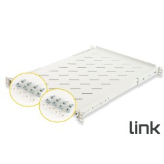 RIPIANO PER ARMADIO RACK 19" ALLUNGABILE 650 MM CON 4 AGGANCI GRIGIO