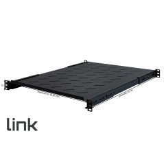 RIPIANO PER ARMADIO RACK 19" ALLUNGABILE 650 MM CON 4 AGGANCI NERO