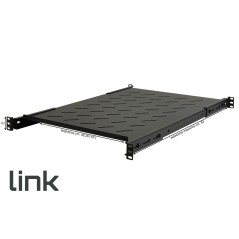 RIPIANO PER ARMADIO RACK 19" ALLUNGABILE 650 MM CON 4 AGGANCI NERO