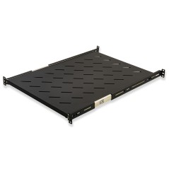 RIPIANO UNIVERSALE PER ARMADIO RACK 19" ESTRAIBILE SU BINARI TELESCOPICI 1 UNITA' NERO 650MM.
