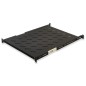 RIPIANO UNIVERSALE PER ARMADIO RACK 19" ESTRAIBILE SU BINARI TELESCOPICI 1 UNITA' NERO 650MM.
