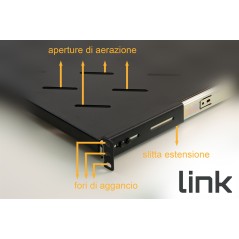 RIPIANO UNIVERSALE PER ARMADIO RACK 19" ESTRAIBILE SU BINARI TELESCOPICI 1 UNITA' NERO 650MM.