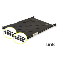 RIPIANO UNIVERSALE PER ARMADIO RACK 19" ESTRAIBILE SU BINARI TELESCOPICI 1 UNITA' NERO 650MM.