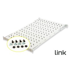 RIPIANO UNIVERSALE PER ARMADIO RACK 19" ALLUNGABILE 720 MM CON 4 AGGANCI GRIGIO