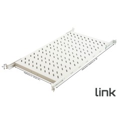 RIPIANO UNIVERSALE PER ARMADIO RACK 19" ALLUNGABILE 720 MM CON 4 AGGANCI GRIGIO