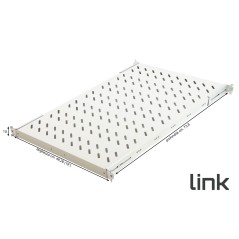 RIPIANO UNIVERSALE PER ARMADIO RACK 19" ALLUNGABILE 720 MM CON 4 AGGANCI GRIGIO