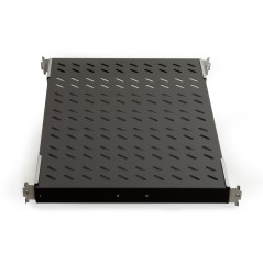 RIPIANO UNIVERSALE PER ARMADIO RACK 19" ALLUNGABILE 720 MM CON 4 AGGANCI NERO
