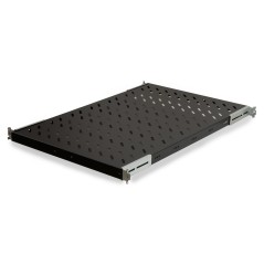 RIPIANO UNIVERSALE PER ARMADIO RACK 19" ALLUNGABILE 720 MM CON 4 AGGANCI NERO