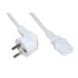 CAVO ALIMENTAZIONE MT. 1.80 SPINA TEDESCA 90 GRADI 250 V - PRESA IEC VDE BIANCO