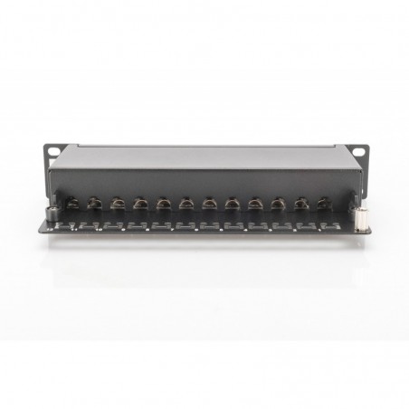 PANNELLO PATCH 10" - 12 PORTE SCHERMATE - CATEGORIA 6 NERO