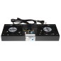 MODULO 2 VENTOLE CON TERMOSTATO PER ARMADI RACK A MURO LINK COLORE NERO
