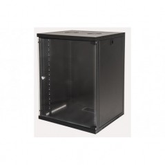 ARMADIO RACK 19" 15 UNITA' DA MURO PER RETI (A)750 X (L)540 X (P) 450 MM COLORE NERO PORTA VETRO