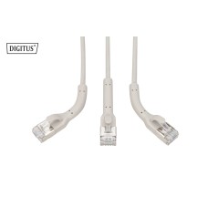 DIGITUS CAVO PATCH ANGOLATO CAT 6A F-FTP, RAME, 0,3 M, GRIGIO CONF 10 PEZZI