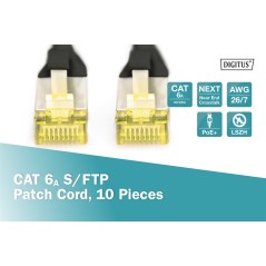 CAVO PATCH CAT 6A S/FTP, 10 PEZZI , 3 MT. COLORE NERO