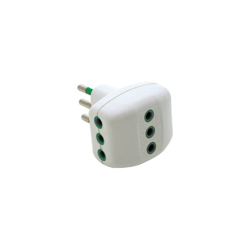 SPINA TRIPOLARE ITALIANA 10A CON 3 PRESE TRIPOLARI ITALIANE 10A
