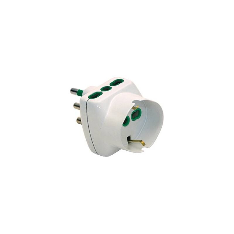 ADATTATORE SPINA TRIPOLARE ITALIANA 16A - 2 PRESE BIPASSO ITA 16A + 1 PRESA BIPASSO ITA/TEDESCA 16A
