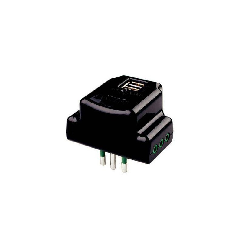 ADATTATORE ELETTRICO SPINA TRIPOLARE ITALIANA 10A CON 3 PRESE TRIPOLARI ITALIANE 10A E 2 PORTE USB 5V 2,1A NERO