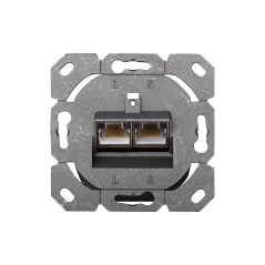 PRESA DOPPIA A INCASSO RJ 45 CATEGORIA 5E SCHERMATA STP CM 8 X 8 (DN-9001/B5-N)