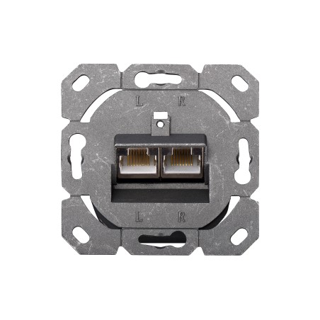 PRESA DOPPIA A INCASSO RJ 45 CATEGORIA 5E SCHERMATA STP CM 8 X 8 (DN-9001/B5-N)