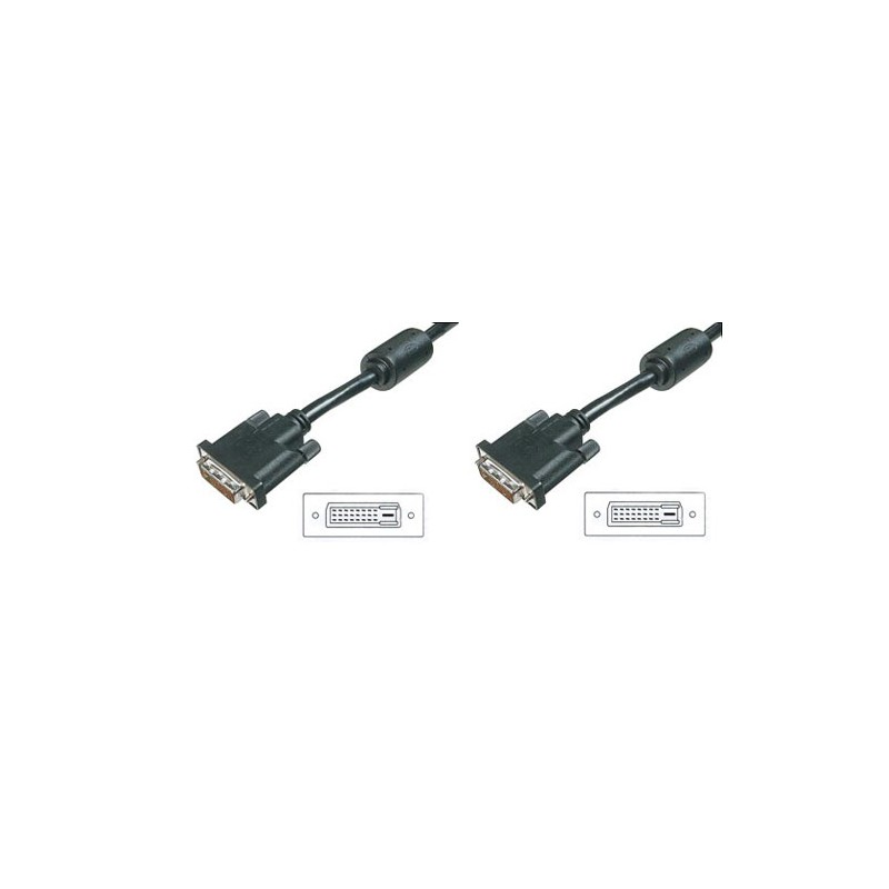CAVO DVI PER MONITOR - DVI-D 24+1 MASCHIO/MASCHIO DUAL LINK MT. 5 CON FERRITE