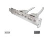 PANNELLO SLOT CON 2 CONNETTORI ESTERNI USB 2,0 TIPO A, FEMMINA - CONNETTORI INTERNI ALLA PIASTRA MADRE 2X5 PIN 2,54 MM