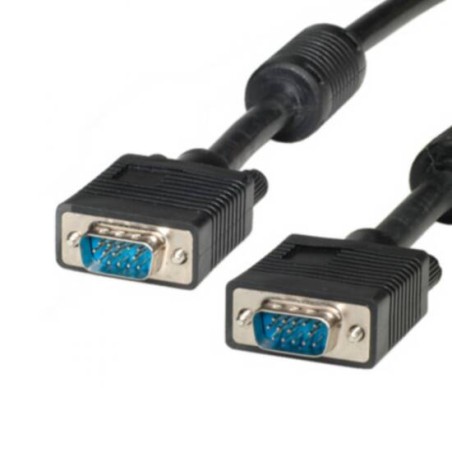 CAVO VGA MONITOR 15 POLI DOPPIA SCHERMATURA UL2919 MASCHIO/MASCHIO MT. 5 CON FILTRO DI FERRITE ANTIDISTURBO COLORE NERO
