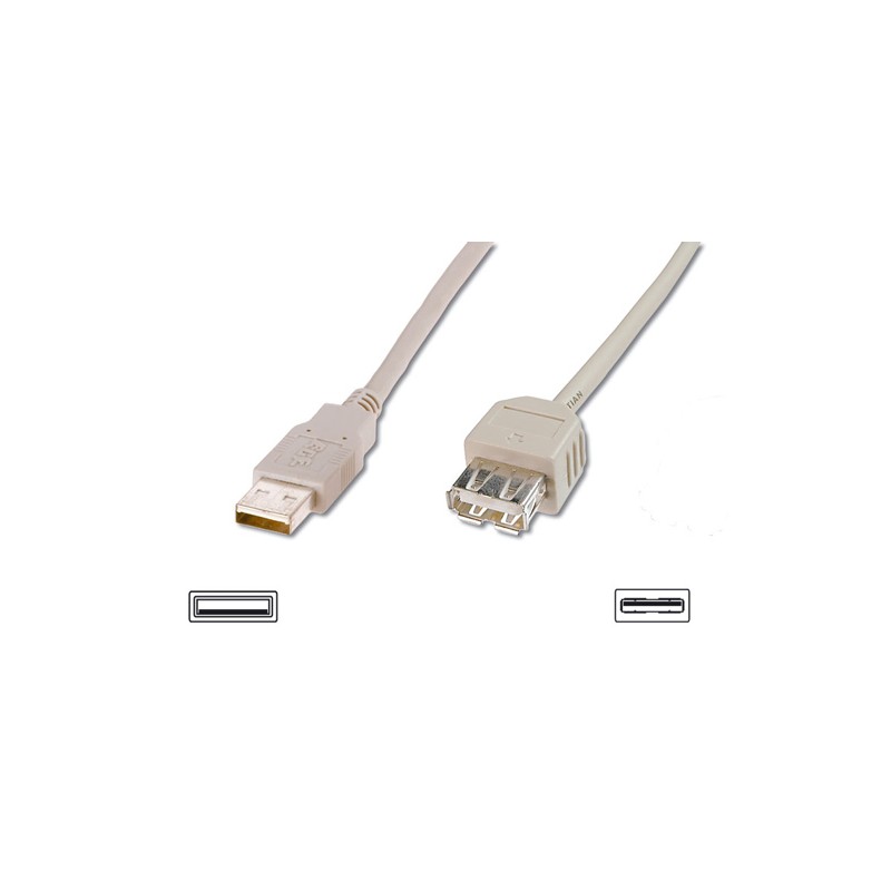 CAVO PROLUNGA USB MT. 1,80 - CONNETTORI A MASCHIO-FEMMINA USB 2.0