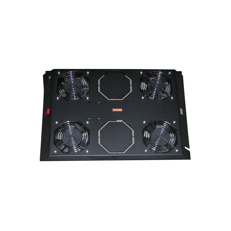 KIT 4 VENTOLE CON TERMOSTATO, 12.8 METRI CUBI CIRCOLAZIONE D'ARIA COLORE NERO PER ARMADI LINEA SERVER