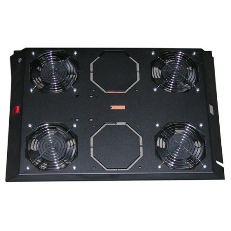 KIT 4 VENTOLE CON TERMOSTATO, 12.8 METRI CUBI CIRCOLAZIONE D'ARIA COLORE NERO PER ARMADI LINEA SERVER