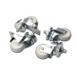SET 4 RUOTE (DUE BLOCCABILI) PER ARMADI RACK CARICO FINO A 250 KG.