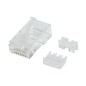 CONFEZIONE 50 PEZZI PLUG RJ45 8 POLI CAT 6A PER CAVO SOLIDO E FLESSIBILE CON GUIDACAVI INTERNO ESTRAIBILE