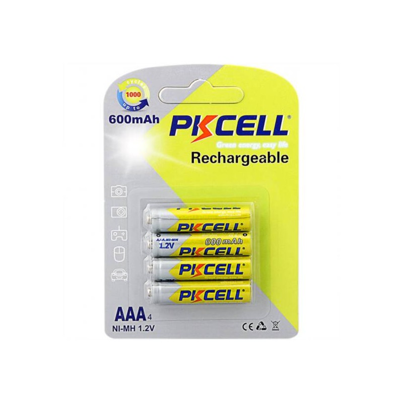 BATTERIE RICARICABILI MINISTILO AAA NI-MH 600 MAH 1,2 V BLISTER 4 PEZZI