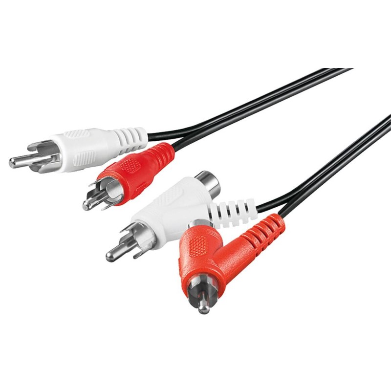 CAVO AUDIO STEREO CONNETTORI 2 X CINCH. (RCA) MASCHIO/FEMMINA - MT. 1,50