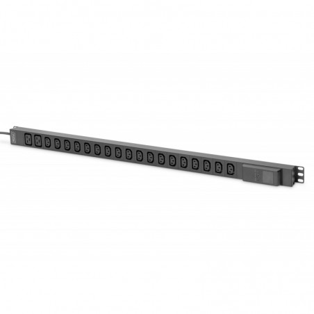 DIGITUS MULTIPRESA PER ARMADI RACK CON AMPEROMETRO DISPLAY LCD, 18 PRESE C13+2 C19 SPINA SCHUKO