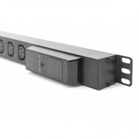 DIGITUS MULTIPRESA PER ARMADI RACK CON AMPEROMETRO DISPLAY LCD, 18 PRESE C13+2 C19 SPINA SCHUKO