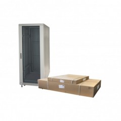 ARMADIO RACK 19" PER RETI 32U (A)1610, (L)600, (P)600 COLORE GRIGIO DISASSEMBLATO PORTA VETRO