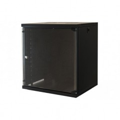 ARMADIO RACK 19" 12 UNITA' DA MURO PER RETI (A)620 X (L)540 X (P) 450 MM COLORE NERO PORTA VETRO