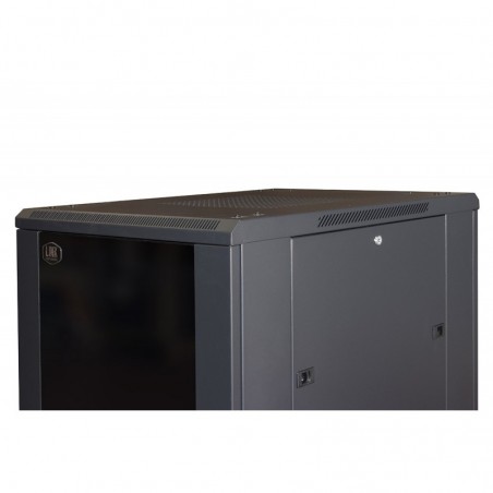 ARMADIO RACK 19" PER RETI 27U (A)1388 (L)600 (P)800 COLORE NERO PORTA VETRO DISASSEMBLATO