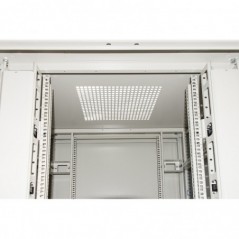 ARMADIO RACK 19" 42U (A)2055, (L)800, (P)800 COLORE GRIGIO PORTA VETRO DISASSEMBLATO CON GUIDACAVI  LATERALE