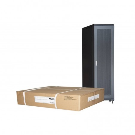 ARMADIO RACK 19" 42U (A)2055, (L)800, (P)1000 PORTA TRAFORATA COLORE NERO CON GUIDACAVI LATERALE DA ASSEMBLARE