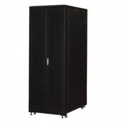 ARMADIO RACK 19" 42U (A)2055, (L)800, (P)1000 PORTA TRAFORATA COLORE NERO CON GUIDACAVI LATERALE DA ASSEMBLARE