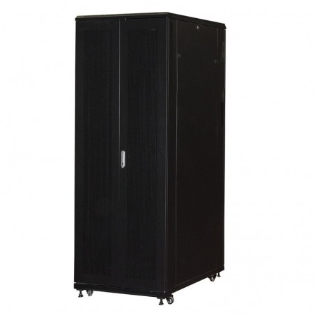 ARMADIO RACK 19" 42U (A)2055, (L)800, (P)1000 PORTA TRAFORATA COLORE NERO CON GUIDACAVI LATERALE DA ASSEMBLARE