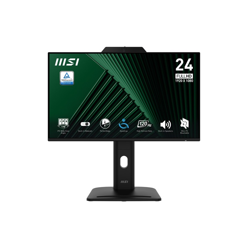 MSI MONITOR 23,8 LED IPS 16:9 FHD 120Hz 300 CDM, WEBCAM, PIVOT, VGA/DP/HDMI, MULTIMEDIALE MSI MONITOR 23,8 LED IPS 16:9 FHD 120Hz 300 CDM, WEBCAM, PIVOT, VGA/DP/HDMI, MULTIMEDIALE