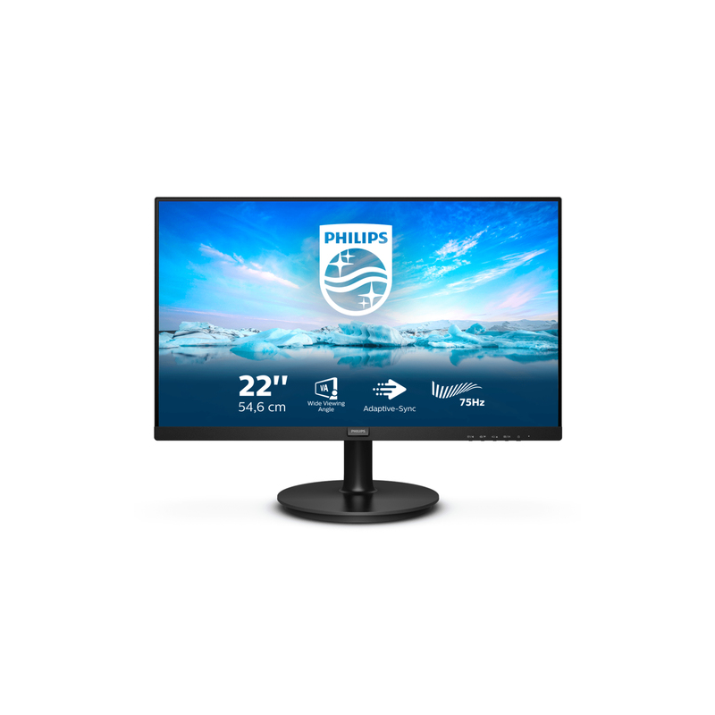 PHILIPS MONITOR 21,5 LED VA 16:9 FHD 4MS 250 CDM, VGA/DP/HDMI, MULTIMEDIALE PHILIPS MONITOR 21,5 LED VA 16:9 FHD 4MS 250 CDM, VGA/DP/HDMI, MULTIMEDIALE