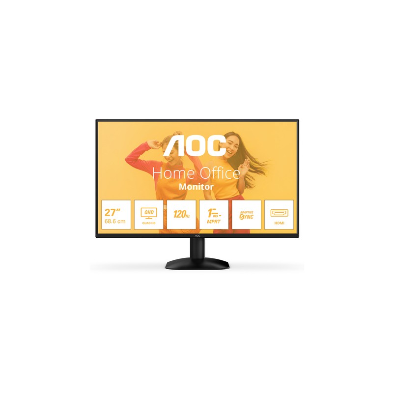 AOC MONITOR 27 LED IPS QHD 16:9 4MS 120hz 300 CDM, DP/HDMI