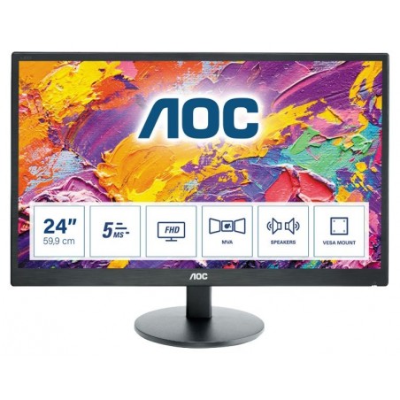 MONITOR 23,6MVA MM VGA 2XHDMI VESA 5MS AOC M2470SWH 1000:1 3 ANNI GARANZIA